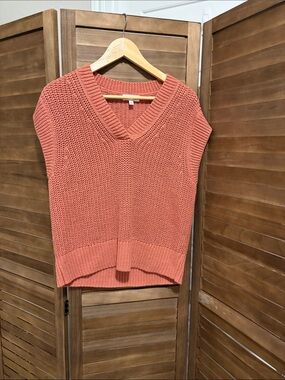 Sleeveless V-Neck Sweater Vest in Clay